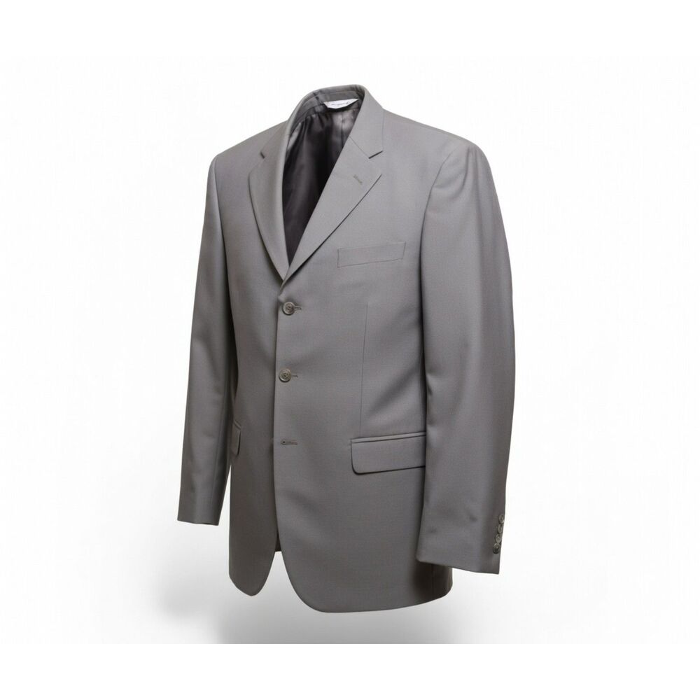 Pronto Uomo Single Breasted 44L Light Gray Wool Italian Made Suit Jacket Blazer